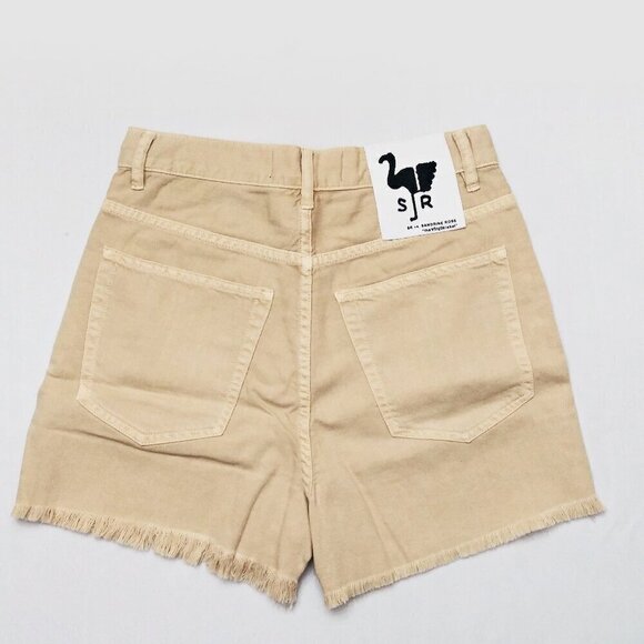 SANDRINE ROSE Slouchy Long Jean Shorts Cut Off Distressed Linen Jorts Sz 25 NWT - Picture 5 of 11